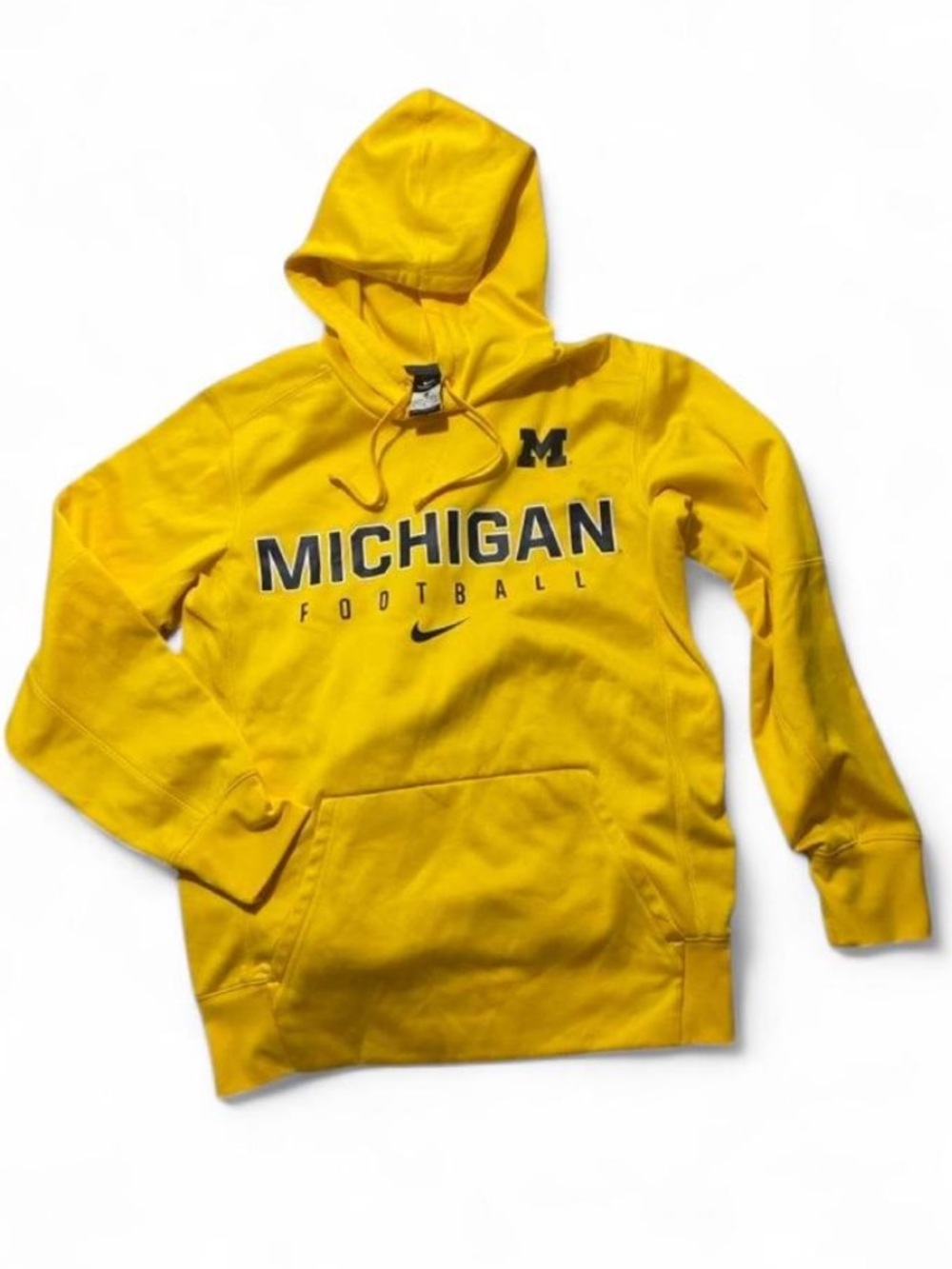 Nike Michigan Wolverines Football Maize and Blue ThermaFitHoodie Men’s Small
